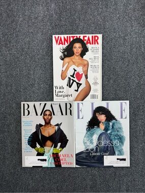 Lot Of 3 Fashion Magazines: Vanity Fair, Elle, Harpers Bazaar US March 2026